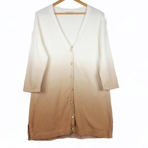 Isaac Mizrahi Live Dip Dye Boyfriend Cardigan Lrg